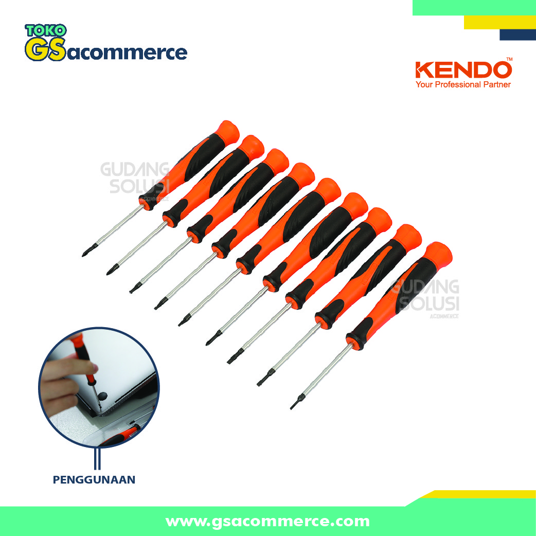 KENDO 20537 Obeng Set Presisi /9pc Precision Screwdriver Set